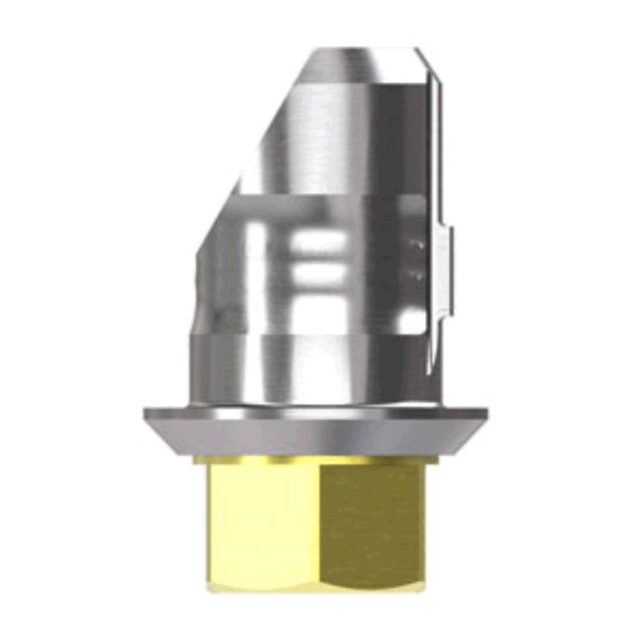 Yellow Custom Cast Abutment, Plastic, Hexed